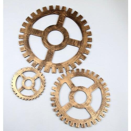 1PC 3D Creative Wooden Hanging Wall Gear Home Decor Living Room Steampunk Gears Cogs Geometric Machine Vinyl Decal JL 292