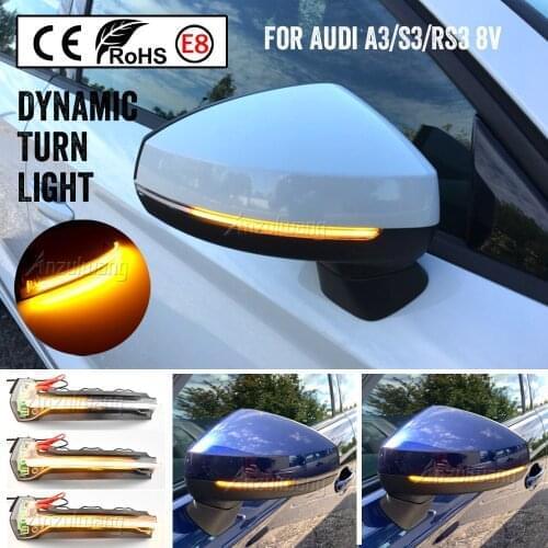 2pcs/lot Side Wing Rearview Mirror Indicator Blinker Repeater Light Dynamic Turn Signal Light For Audi A3 S3 RS3 8V 2013-2020