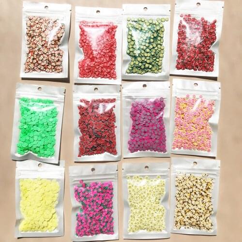20g 5mm Clay Soft Fruit Slice Charms Beads For DIY Nail Hair Accessories Mobile Phone Jewelry Making