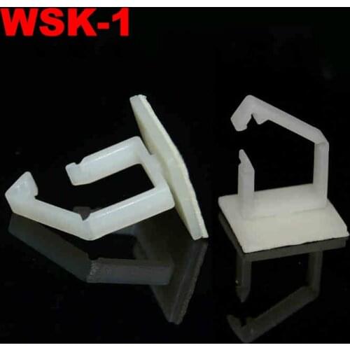 25pcs WSK-1 6.7mm High 20x20mm White Plastic Nylon 3M Glue Self Adhesive Adjustable Buckle Cable Wire Clip Fixed Mount Clamp