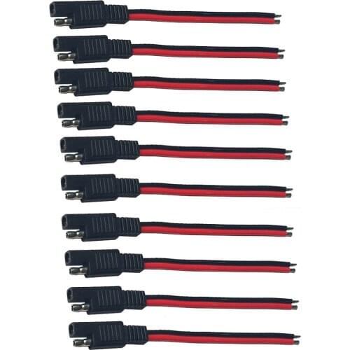 5PCS 15CM SAE 2 Pin Quick Connector Disconnect Plug 14AWG SAE Extension Cable Wire Harness for Motorcycle Generator Solar Panel