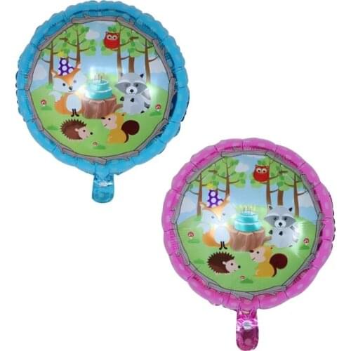 50Pcs Cartoon Foil Balloons Animal Fox Grizzly Hedgehog Squirre Balloon Baby Shower Children Birthday Party Decorations Kids Toy