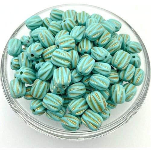 50pcs/lot Retro Acrylic Beads For Jewelry Making Bracelet Necklace 14x18mm Vintage Blue Acrylic Loose Bead Accessories Wholesale