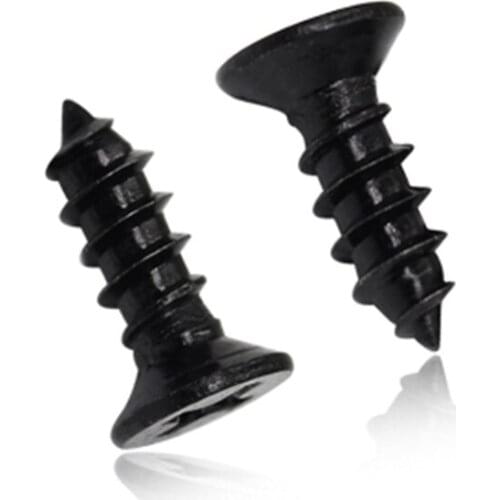 50Pcs M1 Stainless Steel black Flat Countersunk head Phillips Cross Self-tapping Screws electronic Small Screw Length 3mm-7mm