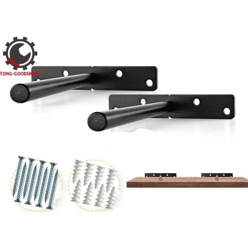 6inch Heavy Duty Floating Shelf Bracket Solid Steel Blind Shelf SupportsHidden Floating Wall Shelf Support Brackets