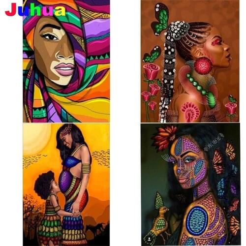 African woman 5d diy diamond painting full drill mosaic women diamond embroidery gift diamond stitch home decor drop shipping