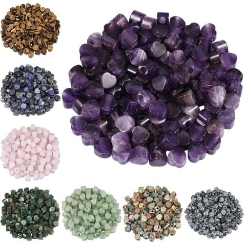 TUMBEELLUWA 1Lot (10Pc) Crystal Gem stone Heart Shape Large Hole Loose Beads Fit European Charms Bracelet,Jewelry Makings