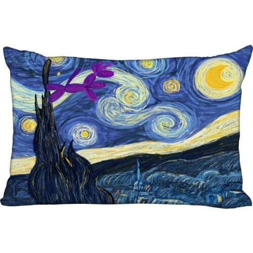 Van Gogh The Starry Night Pillowcase 45x35cm(One Side)Rectangle Zipper Pillow Case Print Wedding Decorative Pillowcase Cover