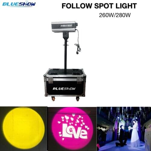 No tax custom, Road case with led 260w follow spot light 280w following spot lights