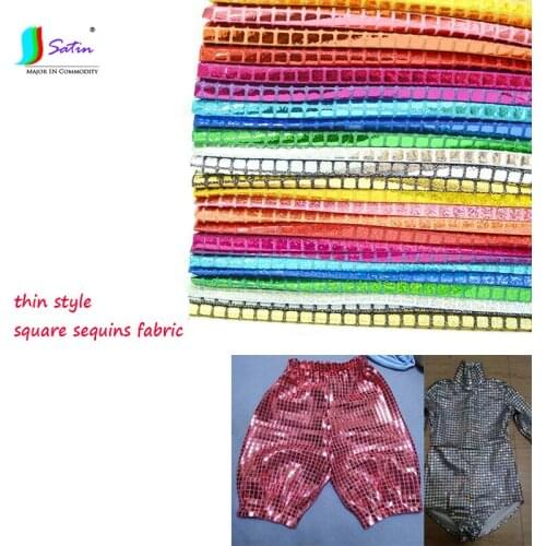 Wedding Party Decoraiton Home Diy Dance Performance Clothes Dress Material Holographic Square Sequin Colorful Thin Soft Fabric