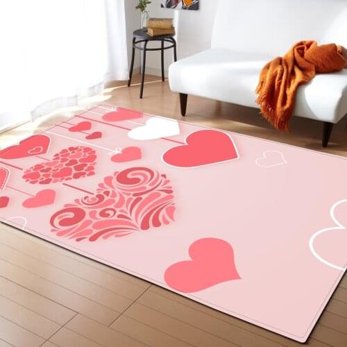 Valentines Day Carpet Livingroom and bedroom Rug Heart Lover Pink Carpet Baby Girl Soft Play Floor Mat Kitchen Parlor tapete