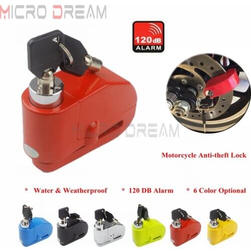 Motorcycle Wheel Disc Brake Anti-theft Security Alarm Lock Kit For HONDA YAMAHA KAWASAKI Scooters 120db Loud Alarm U Shape Lock