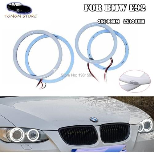 1set Cotton light angel eyes halo ring kits for BMW E92 headlights 2x100mm 2x120mm white color