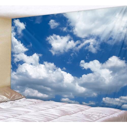 Sky Sun White Cloud Tapestry Landscape Scenery Wall Hanging Living Room Bedroom Dormitory Art Deco Bohemian Mandala Decoration