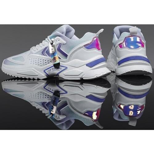 Gradient Dad Shoes Fashion Men Shoes Breathable Casual Shoes Light Sports Shoes Chunky Platform Shoes Rubber Running Sneakers