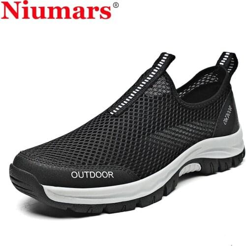 Summer Mesh Men Casual Shoes Water Sneakers Outdoor Walking Shoes Trainers Breathable Slip-on Loafers Zapatillas Tenis Plus Size