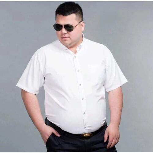 Summer men dress shirt short sleeve plus size big 8XL 9XL 10XL 12XL 60 62 64 66 68 70 72 navy blue formal office shirts Business