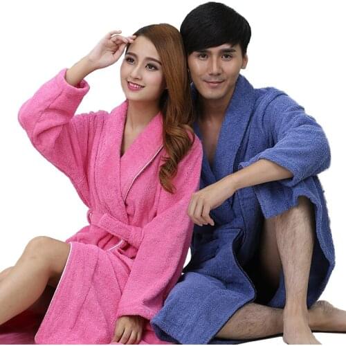 Terry Bathrobes cotton 100% toweled adult 100% cotton lovers bathoses absorbent thickening