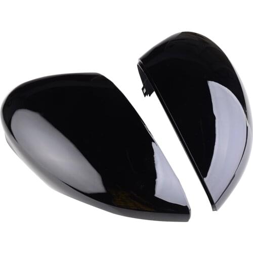 Mayitr 1pair Gloss Black Side Mirror Cover Cap Left/Right Wing Door For Ford for Fiesta MK7 2008-2017