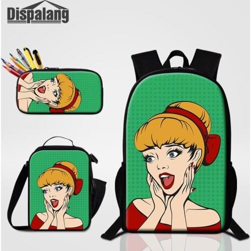 Fashion Girl Printing Student Schoolbag Set Children Cool Schoolbags Backpack with Lunchbag Primary Students Bookbags Rucksack