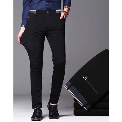 Mens Spring Autumn Fashion Business Casual Long Pants Suit Pants Male Elastic Straight Formal TrousersPlusBigSizeMenDressPants