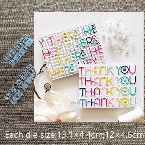 New Design Craft Metal stencil mold Cutting Dies Thank You Hey There words scrapbook die cuts Album Paper Card Craft Embossing