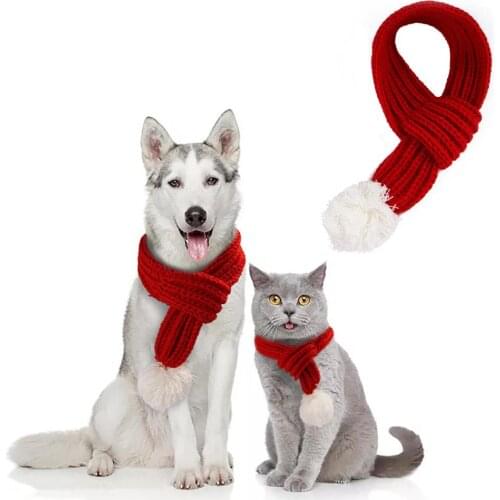 Pet Dog Cat Clothes Pet Christmas Scarf Elegant Teddy Scarf Cat Scarf Christmas Winter Warm Pet Scarf New Year Pet Costume