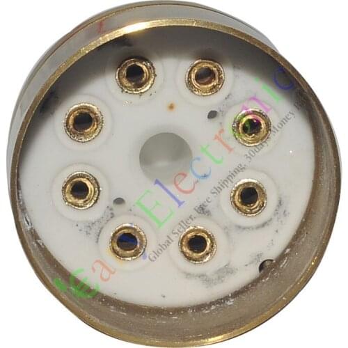 Wholesale and retail 20pc 8pin Gold Ceramics tube sockets valve base For 6N8 EL34 6550 audio amps DIY free shipping