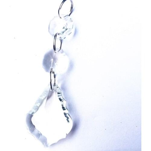 Wholesale 20PCS/lot Clear 22*80mm crystal maple Leaf for Chandelier pendants Glass Crystal Lamp suncatcher Prisms Parts