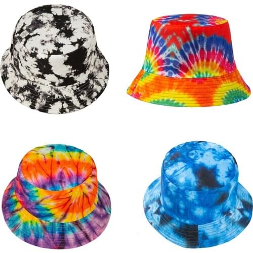 Baby Sunscreen Hat Cotton Fisherman Hats Kids Summer Toddler Boys Girls Panama Cartoon Tie-dyed Printing Cap