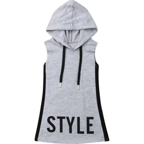 Girls Princess Dress Sleeveless Kids Baby Party Pageant Casual Beach Slim Dresses Hooded Casual Cotton Sundress Summer