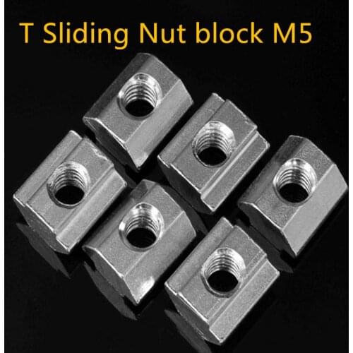 Bearing Rodamientos Hot Sale 110pcs/lot T Sliding Nut Block M5 For 2020 Aluminum Profile Slot 6 Zinc Coated Plate Accessories