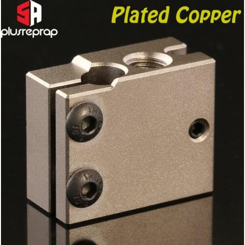 Premium V6 Volcano Aluminum or Plated Copper Heat Block for PT100 HT-100K E3d Hotend 3D Printer BMG Titan Extruder Heated Block