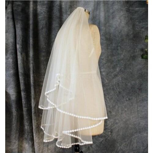 Wedding Veil Bridal Veil Two Layer Elegant Wedding Veil Short, Short Lace Veil With Comb,Wedding Veil With Lace Edge