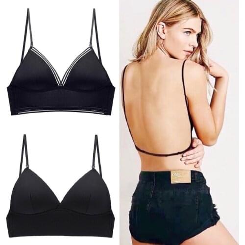 Women Underwear Crop Top Bra Tube Top Female Low Back Women Tops Backless Summer Camis Seamless Lingerie Deep V Cropped Bandeau