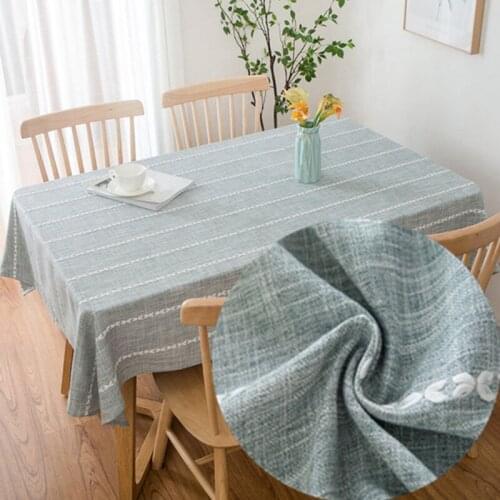 Waterproof Rectangle Tablecloth Imitation Linen Solid Color Home Kitchen Table Cloths Party Banquet Dining Desk Cover Decoration