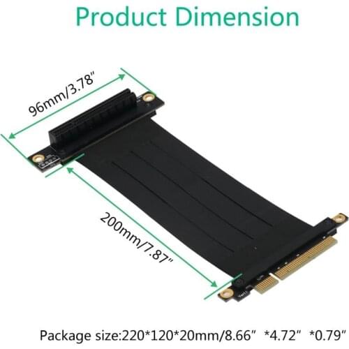 High Speed PCI Express 8X Riser Connector Cable Riser Card PCI-E 8X Cable 270° X7JC