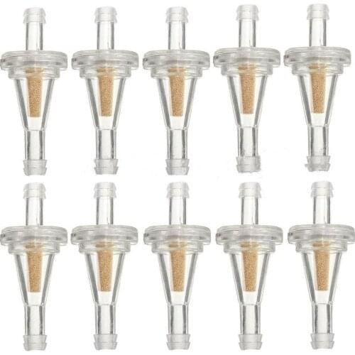 10pcs Motorcycle Inline Gas Fuel Filter Universal 1/4 6.3mm Fuel Line Nylon & Bronze Element For Dirt Bike ATV UTV 2021 Valuable