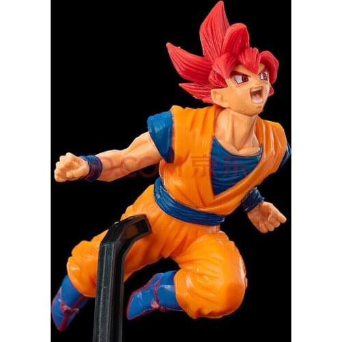 17CM Anime Dragon Ball Super Saiyan God Redhead Monkey King Boxed Model Toy Doll Decoration Friends Childrens Gift Collection