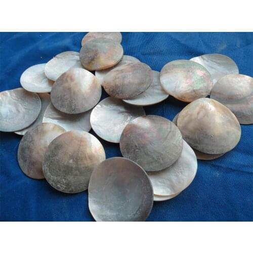 20Pc decorate Inlay material circle black lip pearl oyster blanks 55mmx(2-4mm)