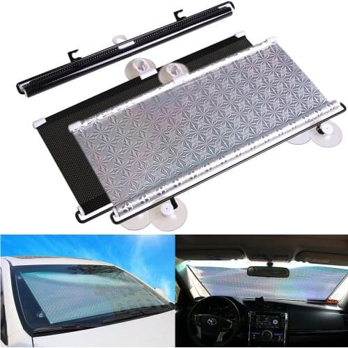 2021 Retractable Car Front Window Sunshades PVC Auto Windows Sun Shade Anti-UV Protection Sun Visor UV Protection