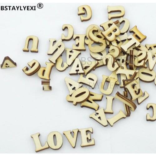 Complete 26 English alphabet Letters Wood Wooden number Craft Home Decoration Alphabet Wedding Birthday Figurines Miniatures