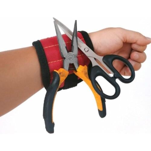 Strong Magnetic Magnet Wristband Pocket Wrist Support Tool Bag Hand Bracelet Pouch Bag Screws Drill Holder