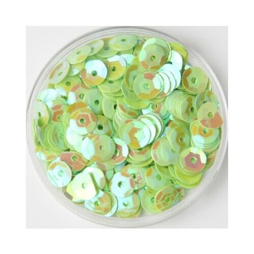 50g(10000pcs) 4mm Cup Loose Sequins Round Paillette Wedding Garment Accessory Sewing Craft Light Green AB Confetti Spangles