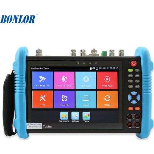 7 Inch IPS Touch Screen IP Camera Tester CCTV Tester CVBS Analog Tester with HD-TVI/CVI/AHD/SDI/POE/WIFI/8G TF Card/4K H.265/HDM