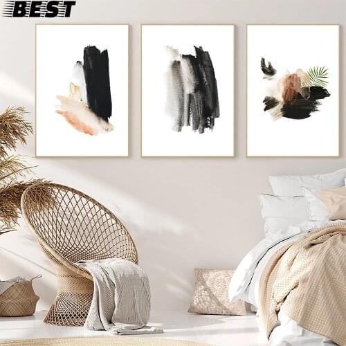 Abstract Brush Poster Minimalist Watercolor Canvas Painting Nordic Art Print Modern Wall Picture For Living Room Home Decor