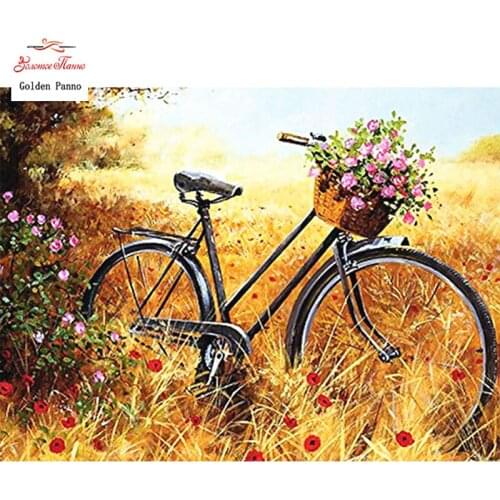 GOLDEN PANNO Diamond Painting Full Square 5D Diy Daimond Embroidery Diamant Mosaic Sale Displasy Broderie Diamant Bicycle 03