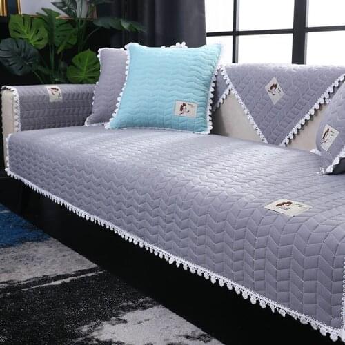 Cheaper Thicken Soft Sofa Cover Towel Cushion Solid Color Corner Sofa Cover for Living Room Decor Pets Non-slip Couch Slipcovers
