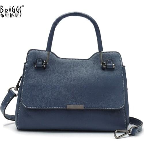 BRIGGS Soft Genuine Leather Handbag Famous Brand Design Female Shoulder Purse Women Crossbody Bags 2020 Fashion Casual Totes