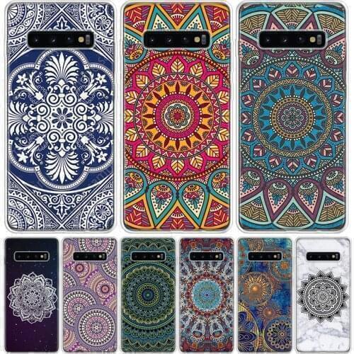 Blue Totem Mandala Flower Cover Phone Case For Samsung Galaxy S10 S20 Ultra Note 10 9 8 S9 S8 J4 J6 J8 + Lite Plus Pro S7 Coque
